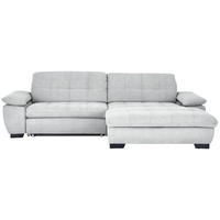 ECKSOFA in Webstoff Hellgrau  265/180 cm  - Hellgrau/Schwarz, Design, Textil/Metall (265/180cm) - Carryhome