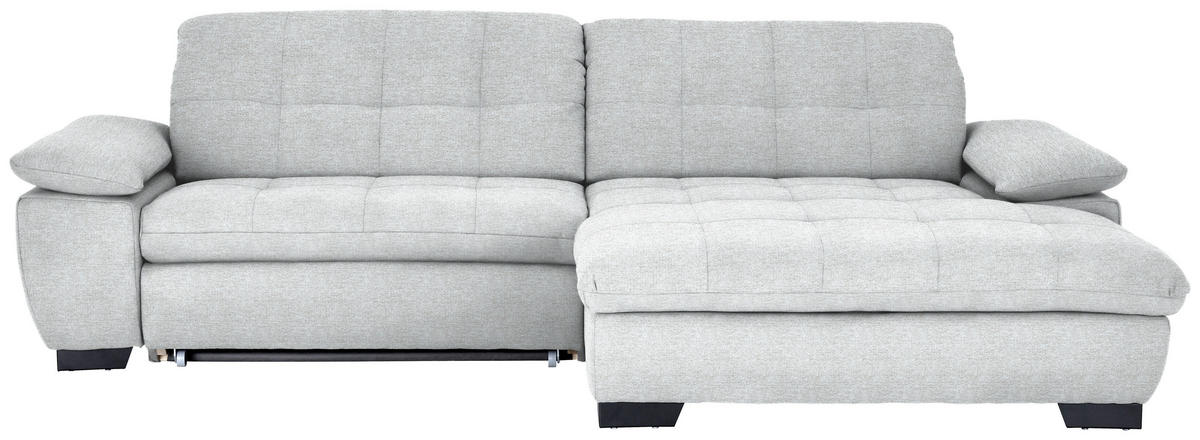 ECKSOFA in Webstoff Hellgrau  265/180 cm  - Hellgrau/Schwarz, Design, Textil/Metall (265/180cm) - Carryhome