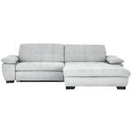 ECKSOFA in Webstoff Hellgrau  265/180 cm  - Hellgrau/Schwarz, Design, Textil/Metall (265/180cm) - Carryhome