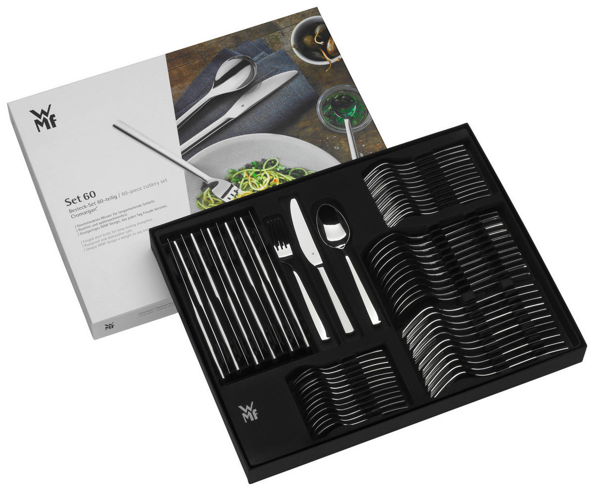 BESTECKSET New York 60-teilig  - Edelstahlfarben, Basics, Metall - WMF