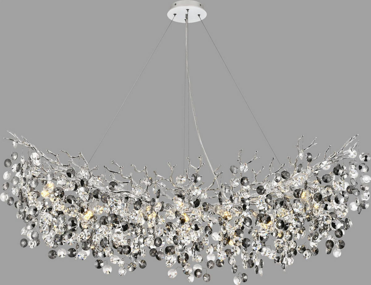 HÄNGELEUCHTE Ipswich 120/44/150 cm   - Chromfarben, LIFESTYLE, Glas/Metall (120/44/150cm) - Novel