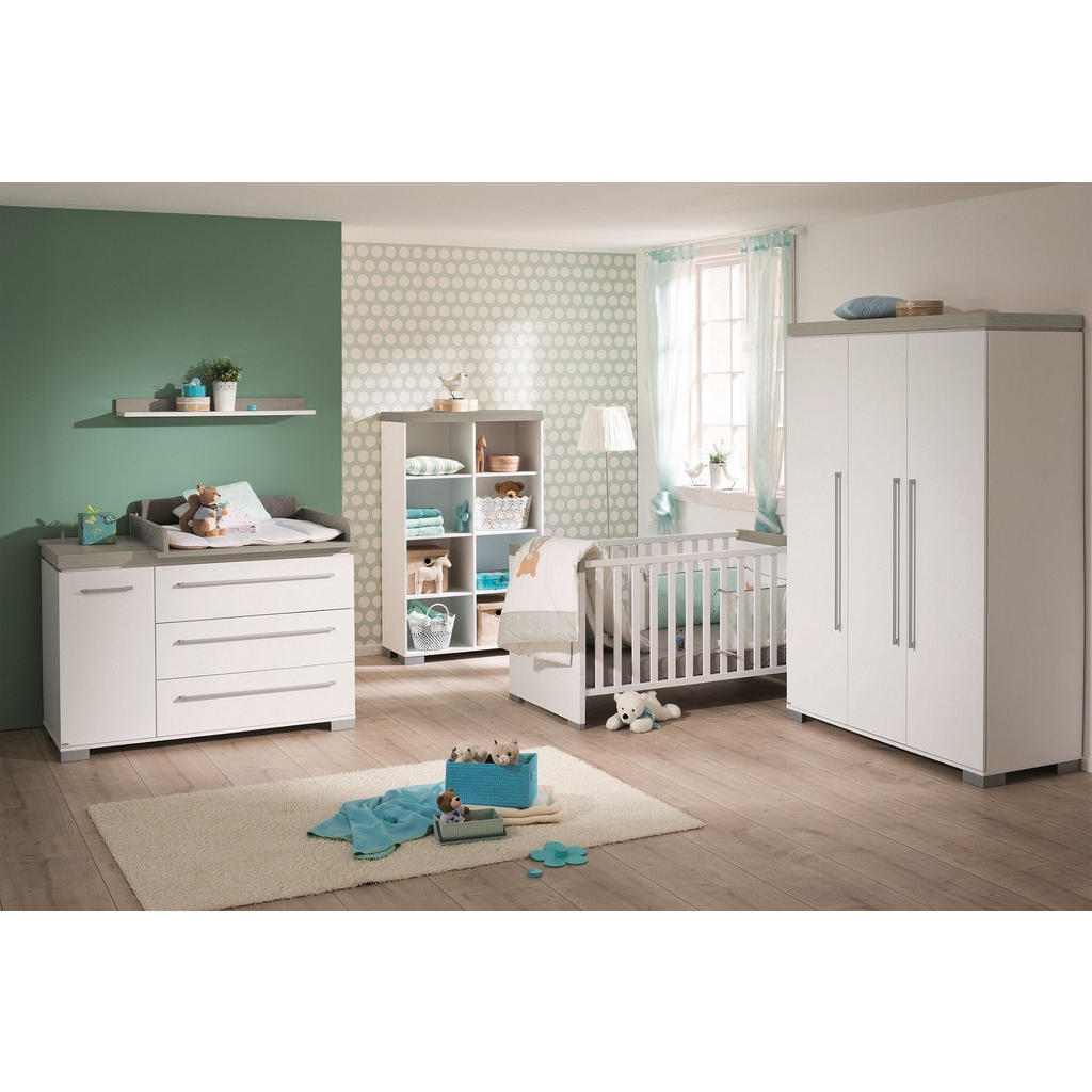 Thumbnail - Paidi Babyregal Kira Eiche Nautik/Kreideweiß, Eiche, Weiß, Grau, Holzwerkstoff, 5 Fächer, 48.4x205.9x39.6 cm, Blauer Eng...