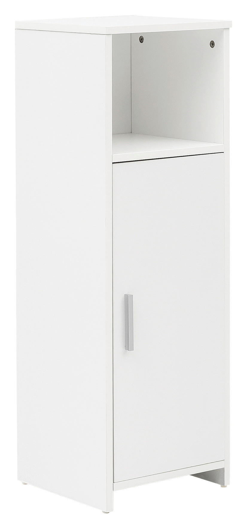 MIDISCHRANK 30/95,5/30 cm  - Alufarben/Weiß, Basics, Holzwerkstoff/Metall (30/95,5/30cm) - MID.YOU