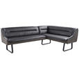 ECKBANK 178/237 cm  in Anthrazit  - Anthrazit/Schwarz, Design, Leder/Textil (178/237cm) - Novel