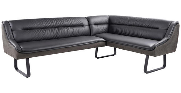 ECKBANK 178/237 cm  in Anthrazit  - Anthrazit/Schwarz, Design, Leder/Textil (178/237cm) - Novel