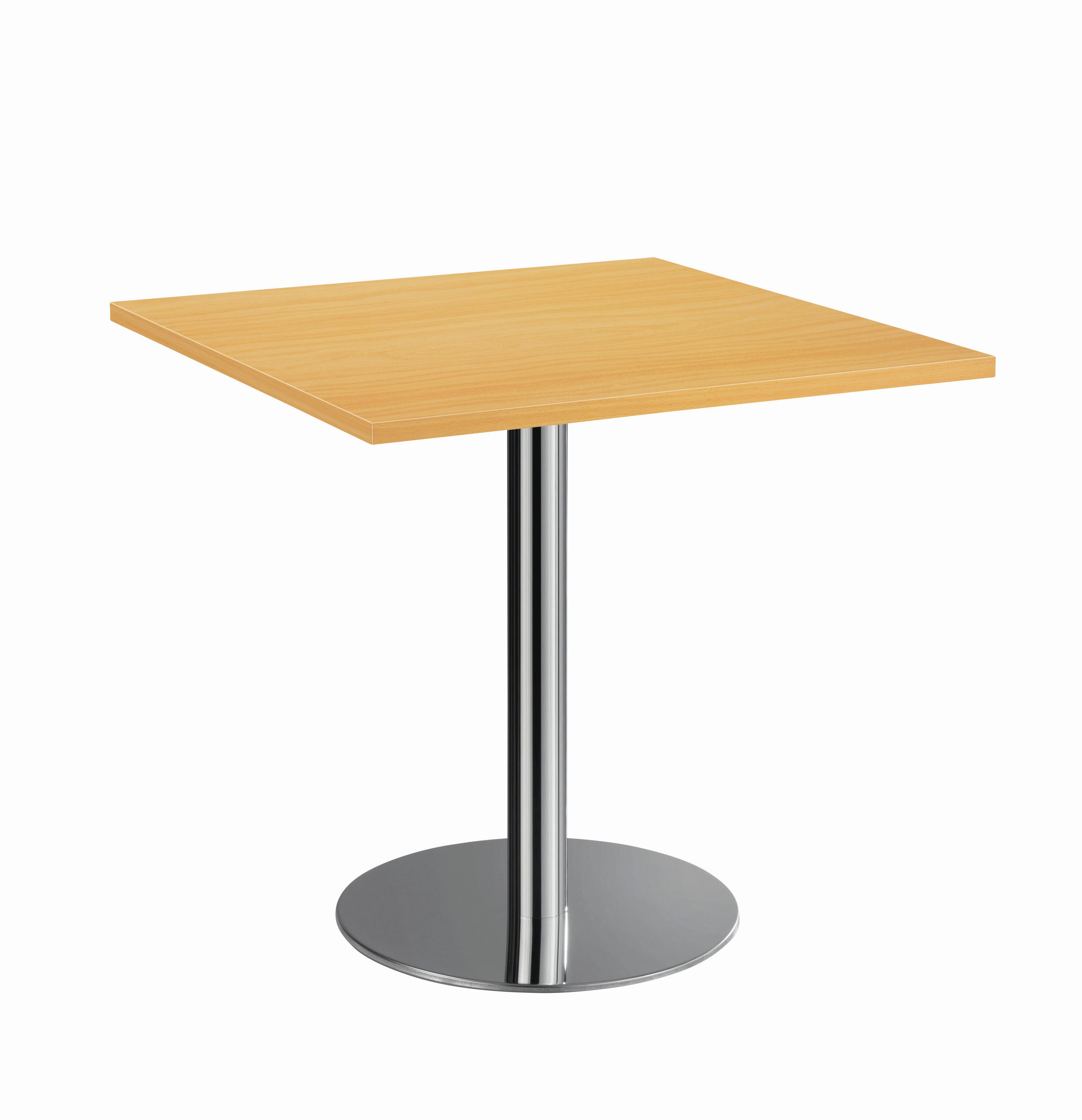 KONFERENZTISCH 80/80/75,5 cm  - Chromfarben/Buchefarben, KONVENTIONELL, Holzwerkstoff/Metall (80/80/75,5cm) - Venda