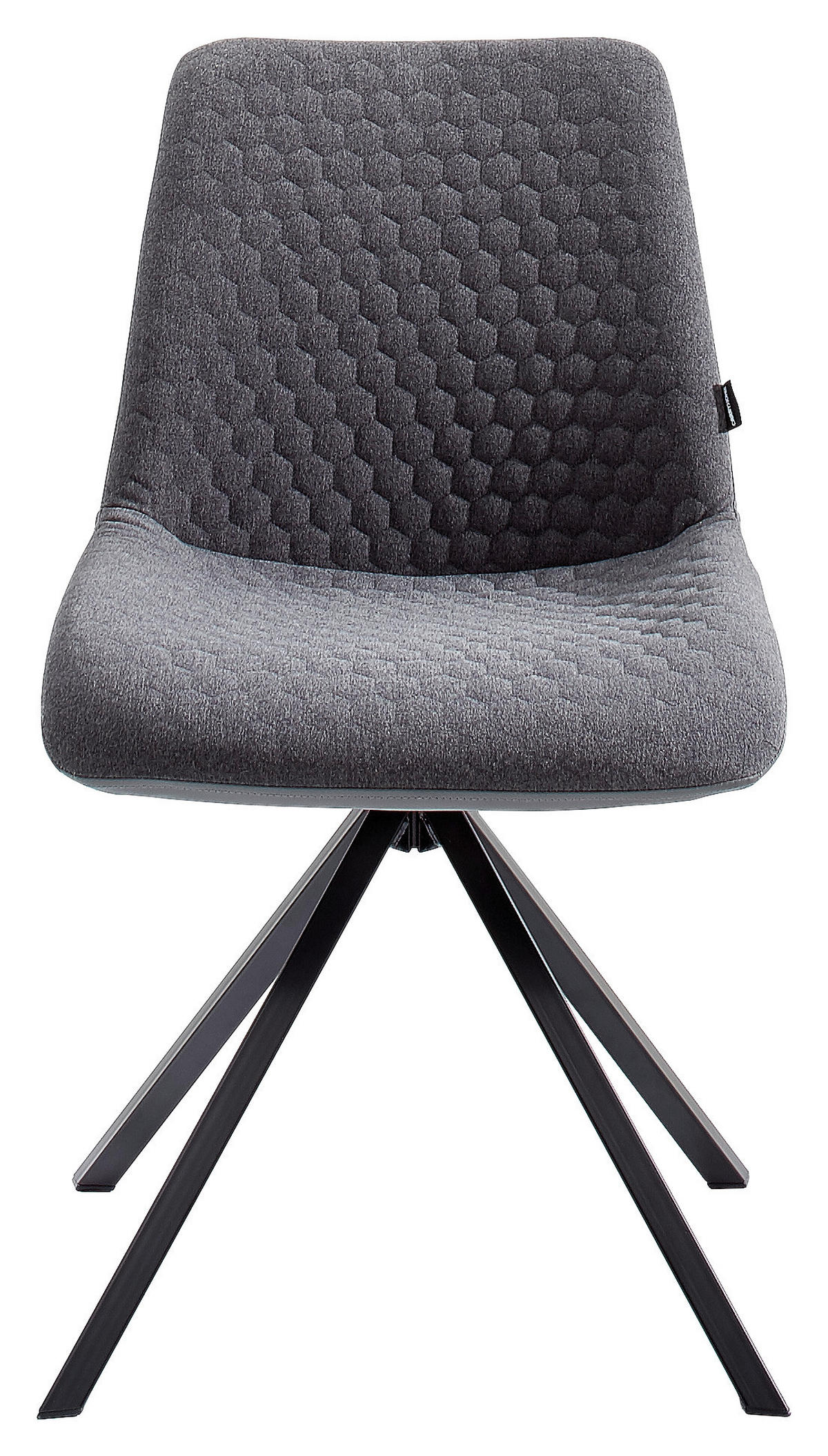 STUHL Flachgewebe  - Schwarz/Grau, Design, Textil/Metall (48/87/58cm) - Livetastic