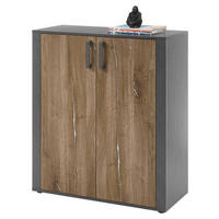 KOMMODE  in 89/102/38 cm  - Alteiche/Dunkelgrau, KONVENTIONELL, Holzwerkstoff/Kunststoff (89/102/38cm) - MID.YOU
