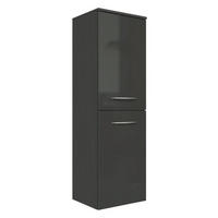 MIDISCHRANK 40/130/35 cm  - Chromfarben/Graphitfarben, KONVENTIONELL, Holzwerkstoff/Metall (40/130/35cm) - Xora