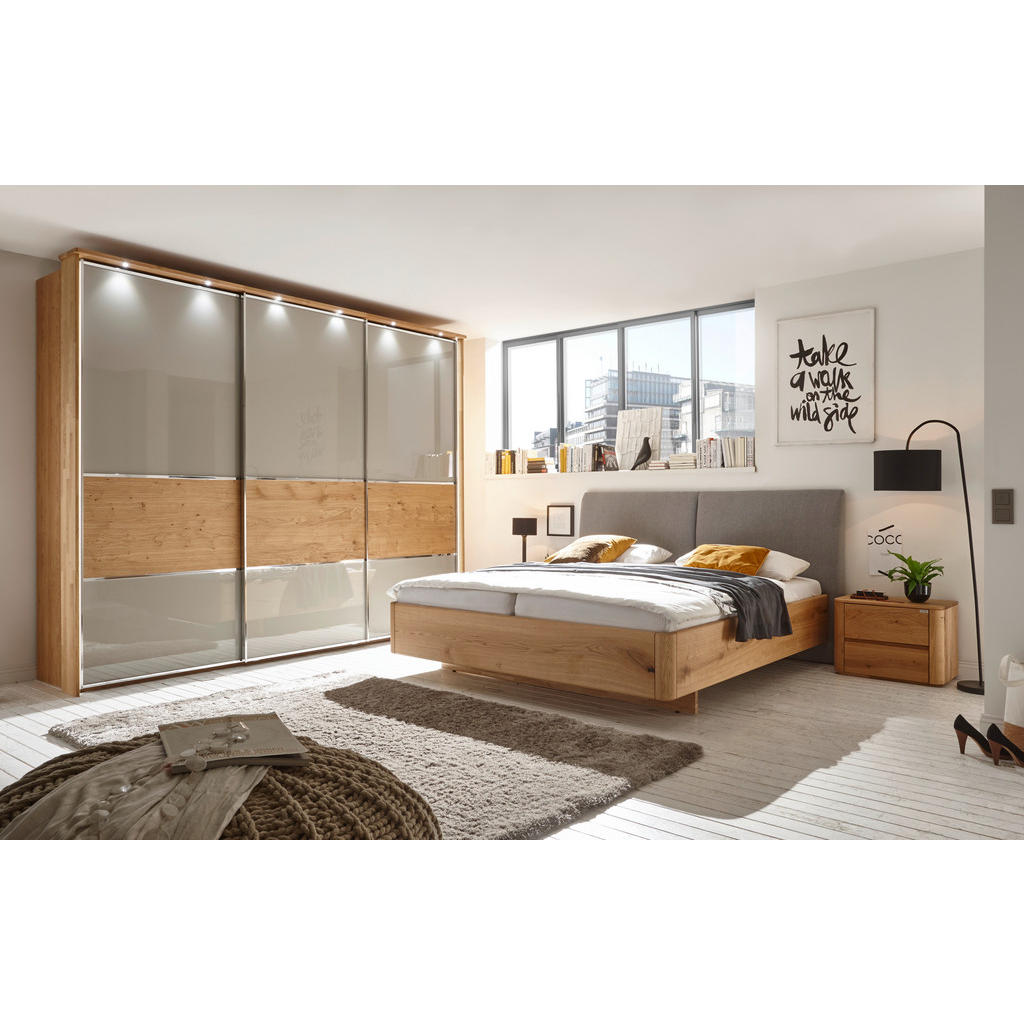 Thumbnail - Valnatura Bett Silene, Anthrazit, Eiche, Holz, Textil, Buche, Eiche, massiv, 180x200 cm, Schlafzimmer, Betten, Doppelbet...
