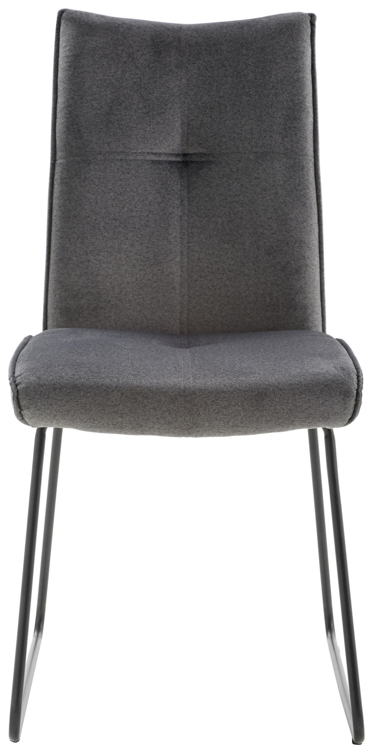 STUHL beschichtet Grau, Schwarz - Schwarz/Grau, Design, Textil/Metall (46/89/62cm) - Livetastic