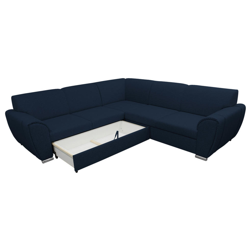 Thumbnail - Livetastic Ecksofa, Dunkelblau, Textil, 5-Sitzer, Füllung: Schaumstoff, Ottomane links, L-Form, 266x266 cm, Made in EU, ...