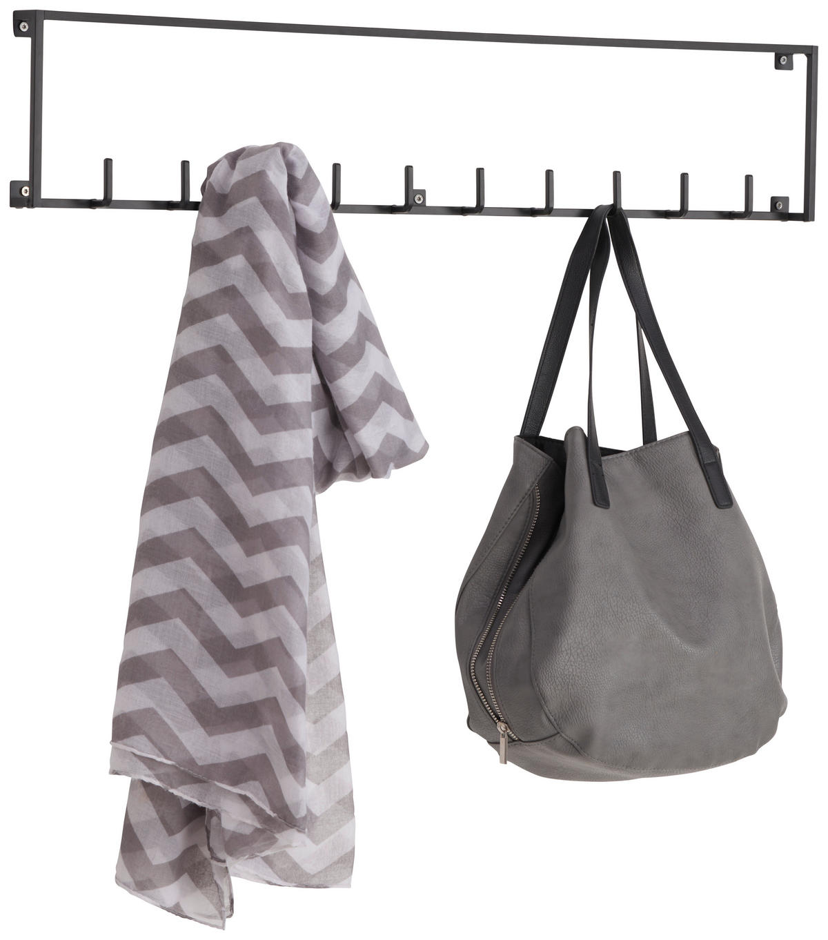 HAKENLEISTE  in Schwarz  - Schwarz, Trend, Metall (83/16/3,5cm) - Landscape