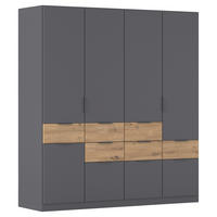 DREHTÜRENSCHRANK 5-türig Grau, Eiche Artisan  - Eiche Artisan/Grau, KONVENTIONELL, Holzwerkstoff/Metall (181/197/54cm) - Xora