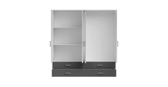 KLEIDERSCHRANK in Graphitfarben, Weiß - Alufarben/Graphitfarben, KONVENTIONELL, Glas/Holzwerkstoff (180/190/51cm) - Carryhome