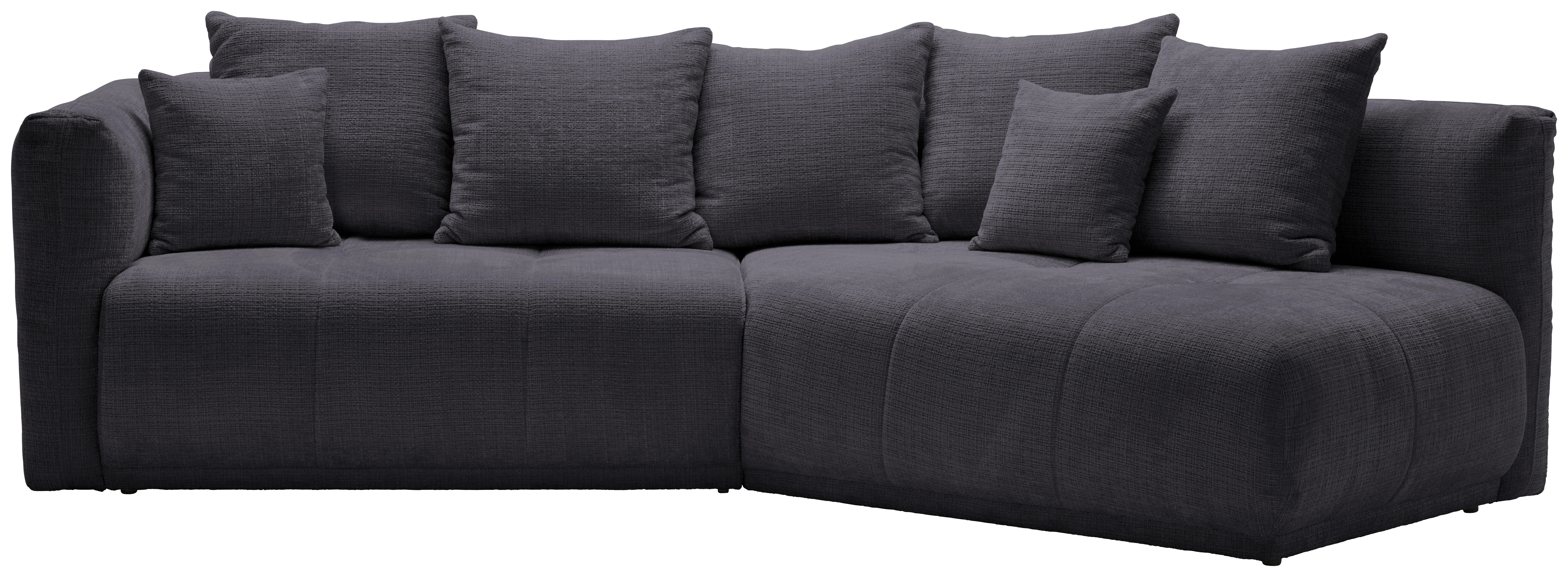 ECKSOFA in Chenille Dunkelgrau  - Dunkelgrau/Schwarz, Modern, Kunststoff/Textil (315/180cm) - Hom`in