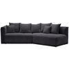 ECKSOFA Dunkelgrau Chenille  - Dunkelgrau/Schwarz, MODERN, Kunststoff/Textil (315/180cm) - Hom`in