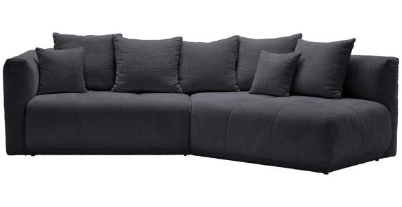 ECKSOFA Dunkelgrau Chenille  - Dunkelgrau/Schwarz, MODERN, Kunststoff/Textil (315/180cm) - Hom`in