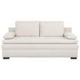 SCHLAFSOFA Struktur Creme  inkl. Rückenkissen, Armlehnenkissen, Bettkasten, Schlaffunktion, Rücken echt  - Creme/Schwarz, KONVENTIONELL, Kunststoff/Textil (195/93/83cm) - Carryhome