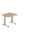 SCHREIBTISCH in Metall, Holzwerkstoff - Silberfarben/Nussbaumfarben, KONVENTIONELL, Holzwerkstoff/Metall (80/80cm) SCHREIBTISCH in Metall, Holzwerkstoff - Silberfarben/Nussbaumfarben, KONVENTIONELL, Holzwerkstoff/Metall (80/80cm)