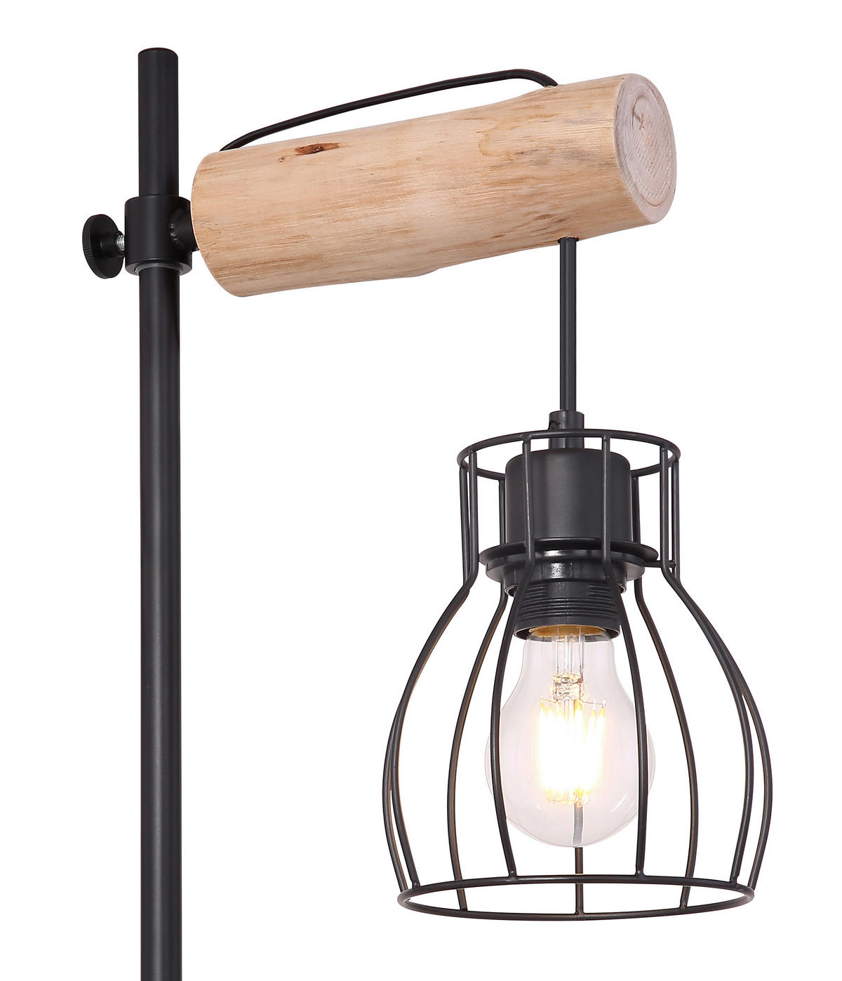 TISCHLEUCHTE - Schwarz/Naturfarben, Design, Holz/Metall (33/55cm) - Marama