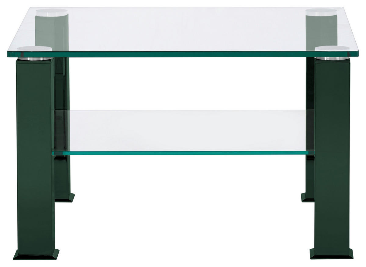 COUCHTISCH in Metall, Glas 75/75/42,5 cm  - Grün, Design, Glas/Kunststoff (75/75/42,5cm)