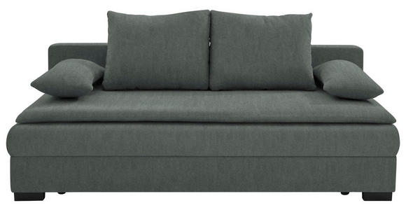 SCHLAFSOFA Samt Dunkelgrau  - Dunkelgrau/Schwarz, KONVENTIONELL, Kunststoff/Textil (207/94/90cm) - Carryhome