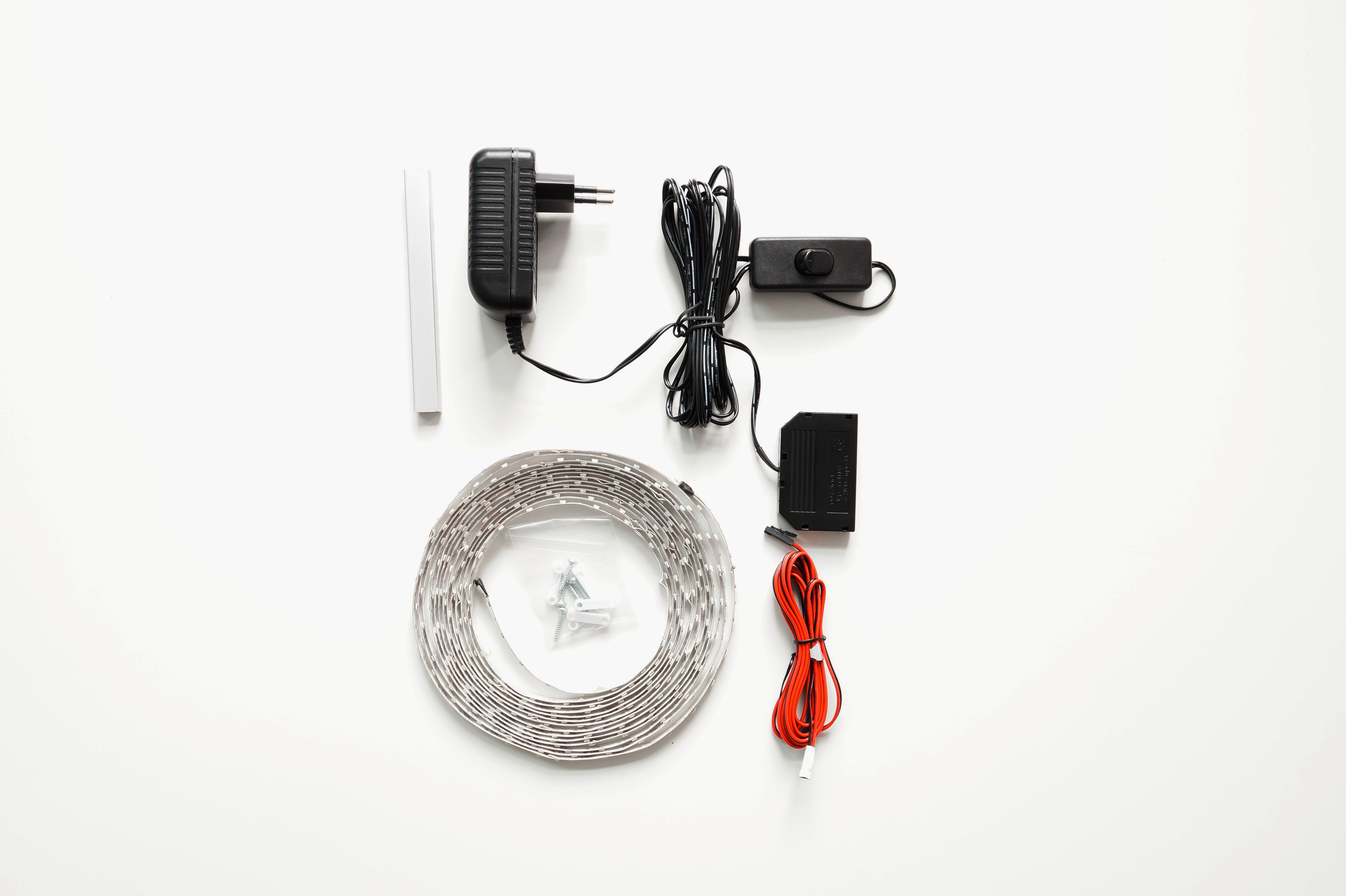 LED PÁSIK,  - čierna/biela, Design, kov/plast (135/1/1cm)