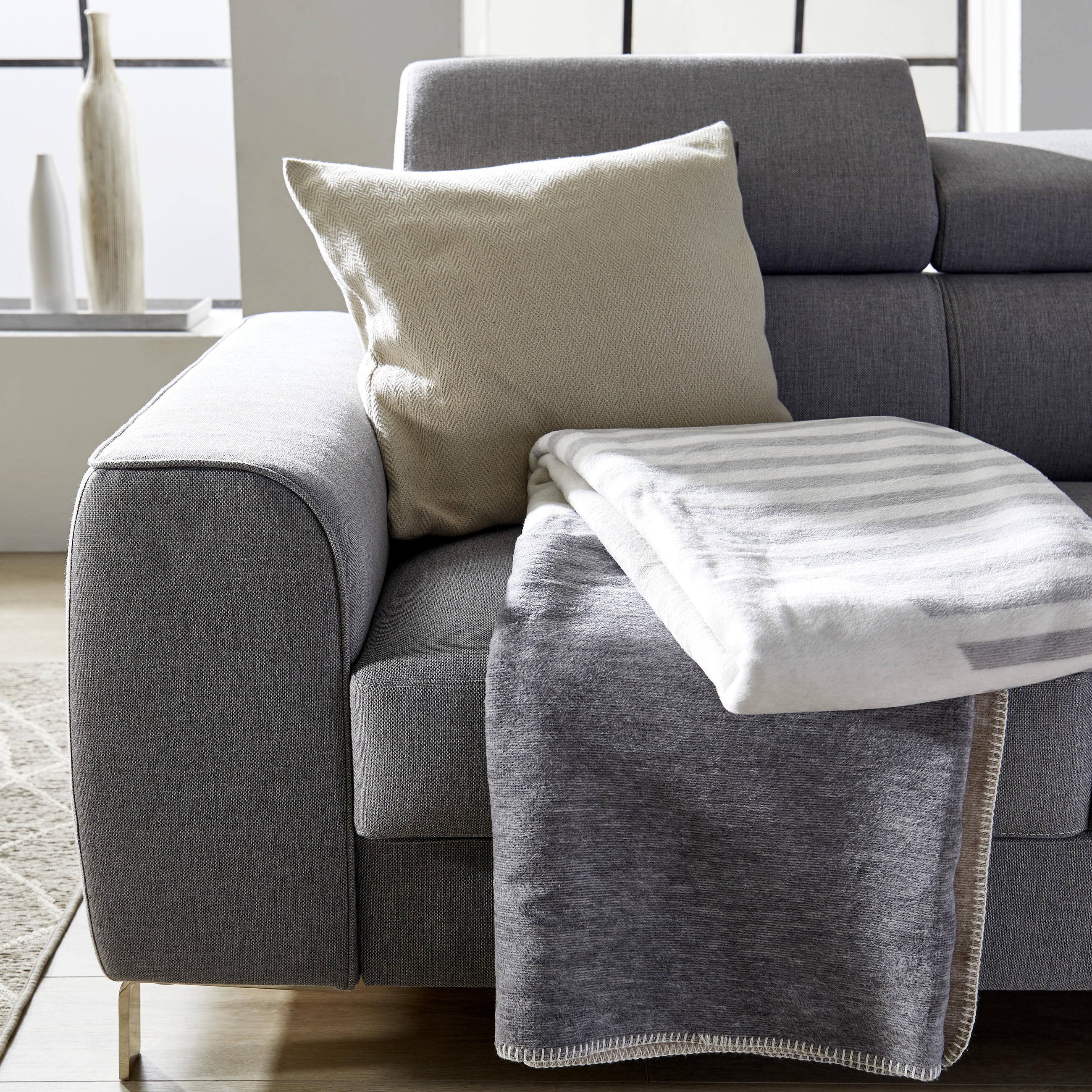 WOHNDECKE Cassano 150/200 cm  - Beige/Grau, Textil (150/200cm) - Novel
