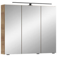 SPIEGELSCHRANK 80/70,3/17 cm  - Chromfarben/Eichefarben, Design, Glas/Holzwerkstoff (80/70,3/17cm) - Sadena
