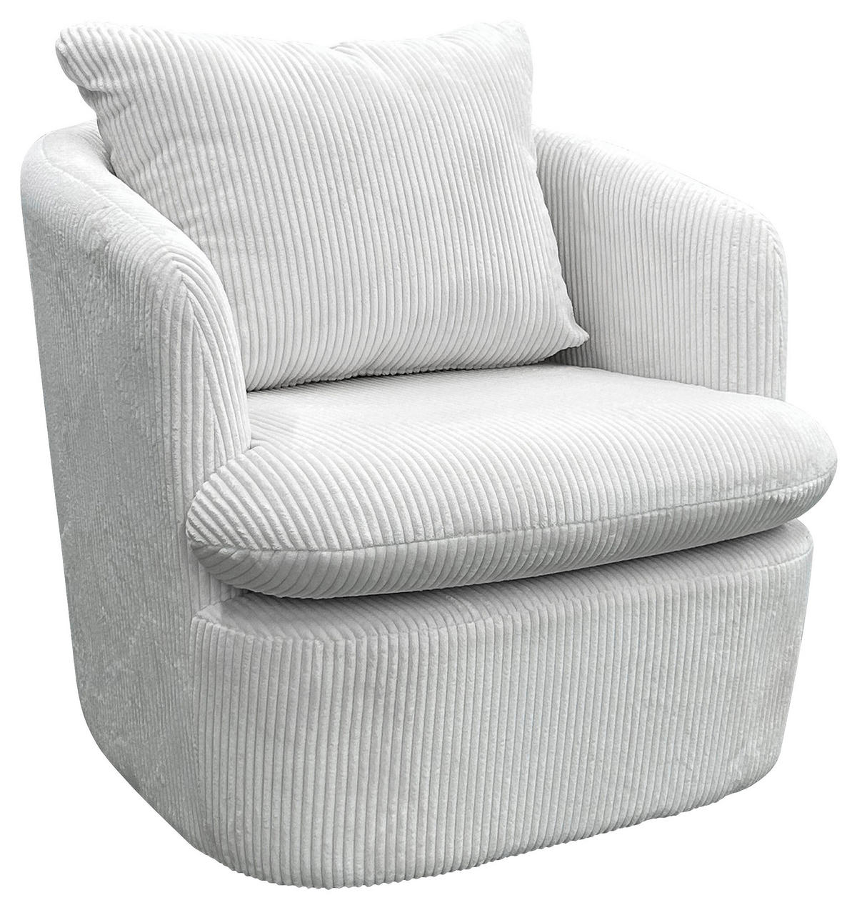 SESSEL in Cord Elfenbein  - Elfenbein, Basics, Textil (72/78/77cm) - MID.YOU