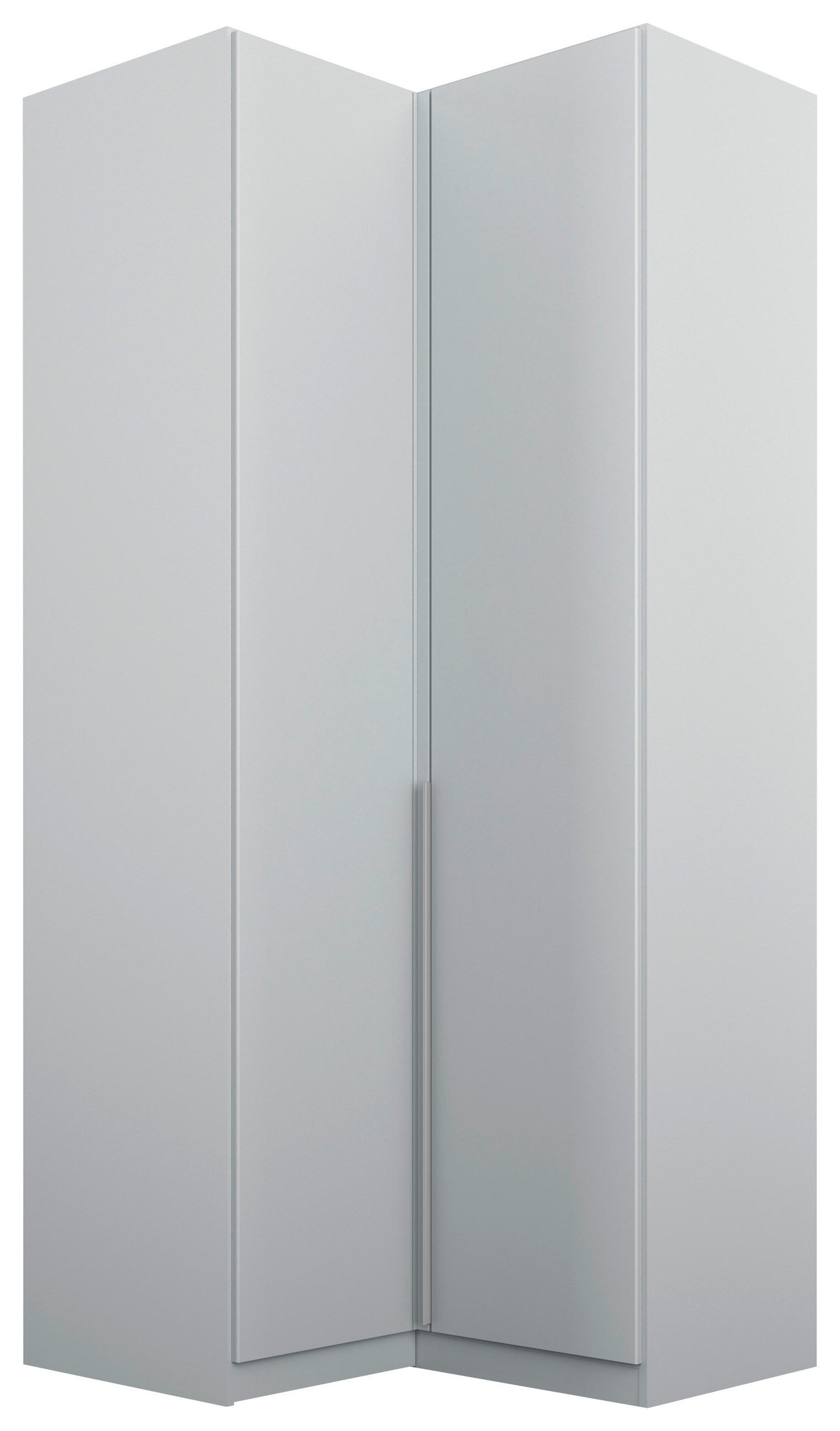 ECKKLEIDERSCHRANK 100/229/102 cm  - Hellgrau/Alufarben, Modern, Holzwerkstoff (100/229/102cm) - Rauch Möbel