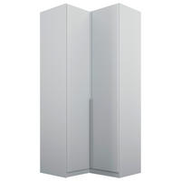 HÖRNGARDEROB 100/229/102 cm  - ljusgrå/aluminiumfärg, Modern, trämaterial (100/229/102cm) - Rauch Möbel