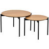 SATZTISCH in Metall, Holzwerkstoff  - Schwarz/Naturfarben, MODERN, Holzwerkstoff/Metall (70/50/45/42/70/50cm) - MID.YOU