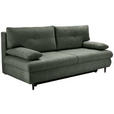 SCHLAFSOFA  mit Liegefunktion, Rücken echt Chenille Dunkelgrün  - Dunkelgrün/Schwarz, KONVENTIONELL, Holz/Textil (212/97/105cm) - Carryhome