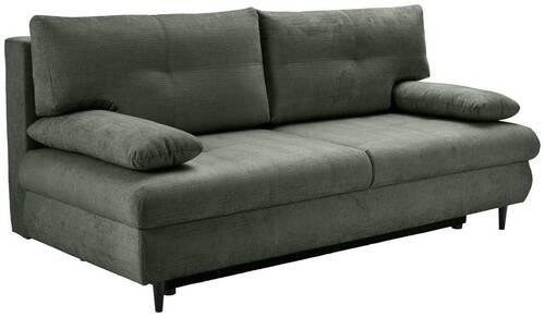 SCHLAFSOFA in Chenille Dunkelgrün  - Dunkelgrün/Schwarz, Konventionell, Holz/Textil (212/97/105cm) - MID.YOU