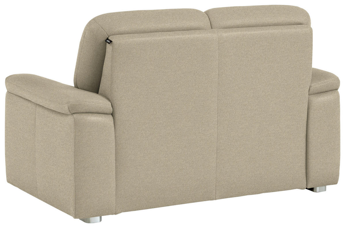 2-SITZER-SOFA Chenille Sandfarben  - Sandfarben/Alufarben, Konventionell, Textil/Metall (156/96/89cm) - Beldomo Comfort