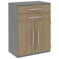 AKTENSCHRANK 80/111,7/43 cm  - Eichefarben/Grau, KONVENTIONELL, Holzwerkstoff (80/111,7/43cm) - Moderano
