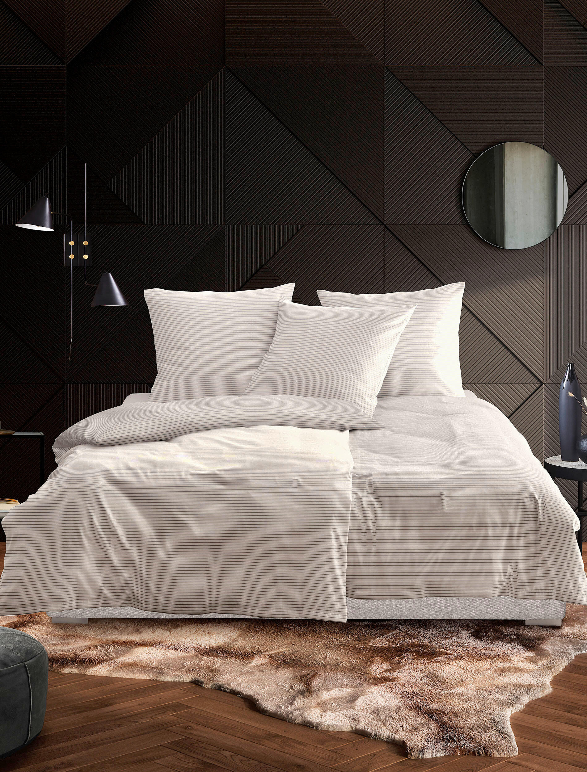 BETTWÄSCHE Makosatin 155/200 cm  - Naturfarben, KONVENTIONELL, Textil (155/200cm) - Irisette