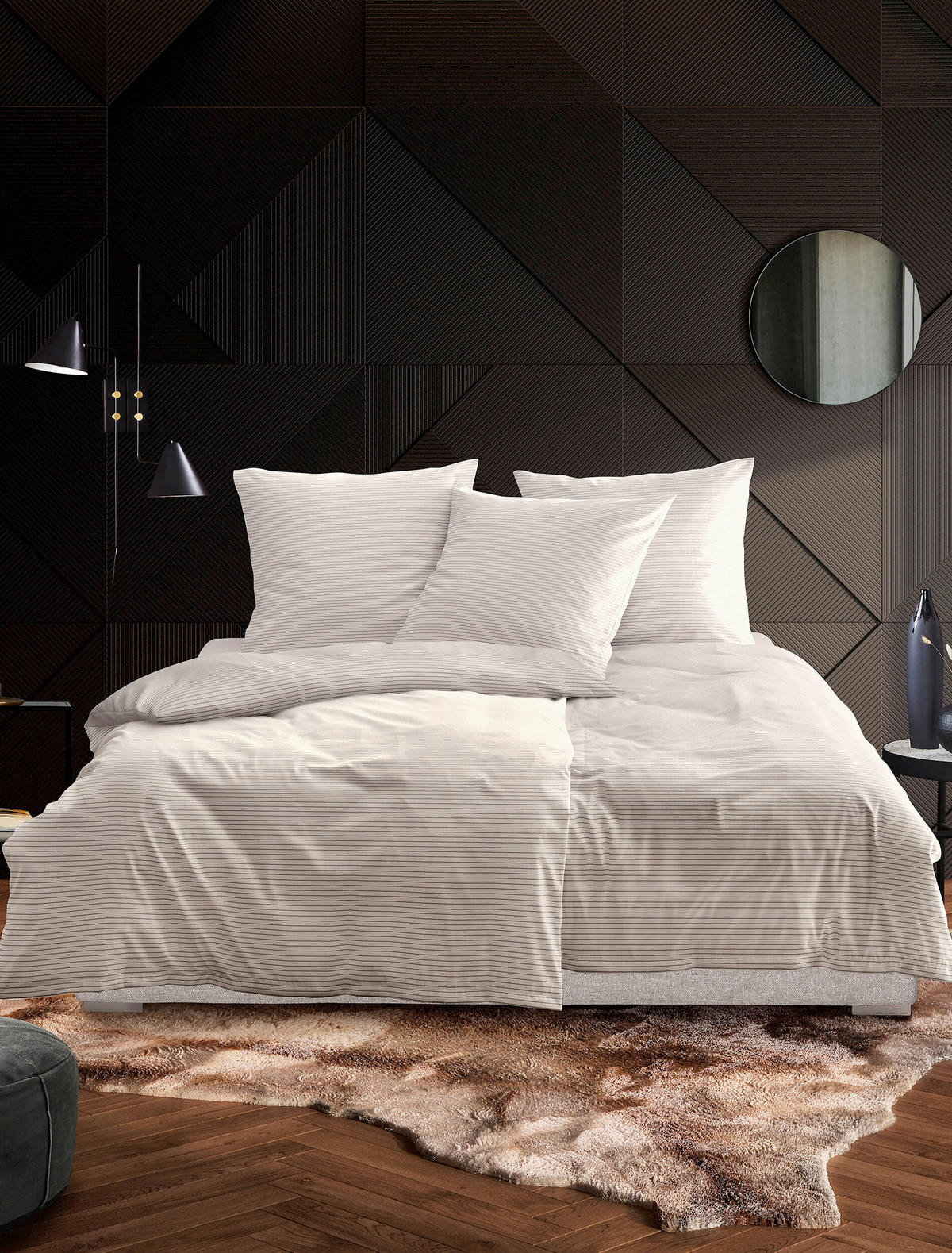 BETTWÄSCHE Makosatin 155/200 cm  - Naturfarben, KONVENTIONELL, Textil (155/200cm) - Irisette