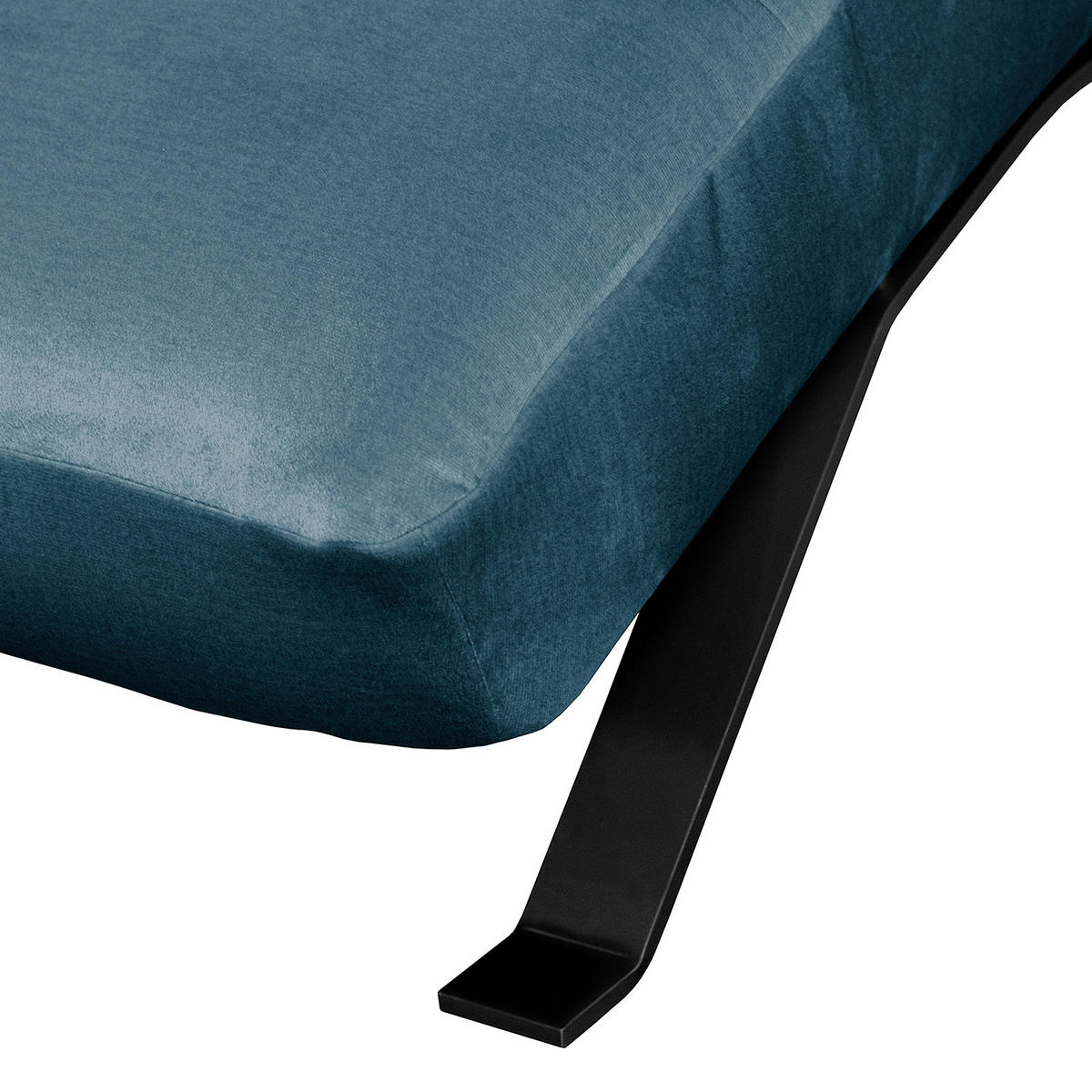 RELAXLIEGE SWING Samt Blau  - Blau/Schwarz, Design, Textil/Metall (65/65-95/171cm) - Livetastic