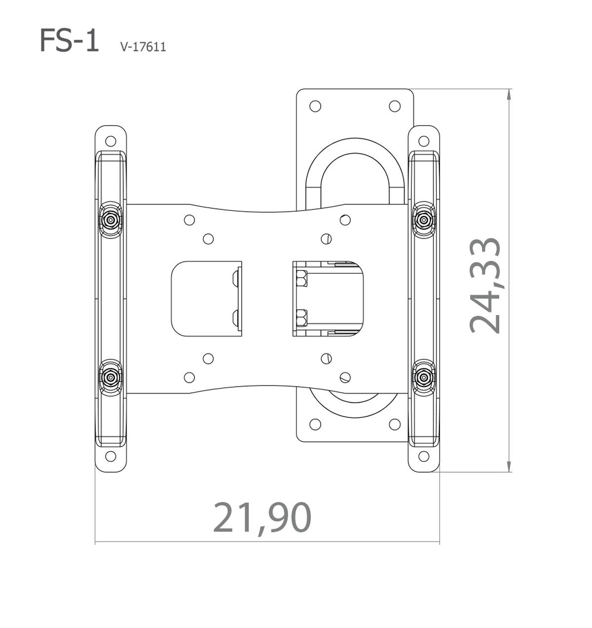 TV-WANDHALTER 37 Zoll  - Silberfarben, KONVENTIONELL, Metall (24,33/22/9,6cm) - MID.YOU