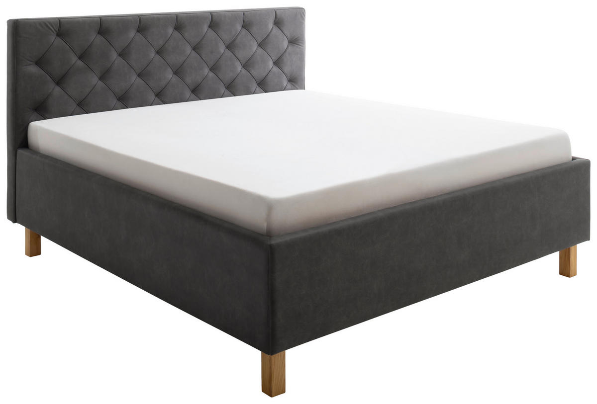 POLSTERBETT 160/200 cm  Anthrazit  - Anthrazit, Modern, Holz/Holzwerkstoff (160/200cm) - Xora
