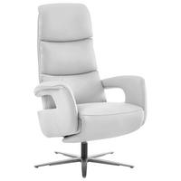 RELAXSESSEL in Leder Weiß  - Edelstahlfarben/Weiß, Design, Leder/Metall (76/119/86cm) - Dieter Knoll