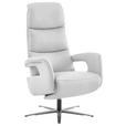 RELAXSESSEL in Leder Weiß  - Edelstahlfarben/Weiß, Design, Leder/Metall (76/119/86cm) - Dieter Knoll