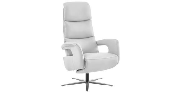 RELAXSESSEL in Leder Weiß  - Edelstahlfarben/Weiß, Design, Leder/Metall (76/119/86cm) - Dieter Knoll