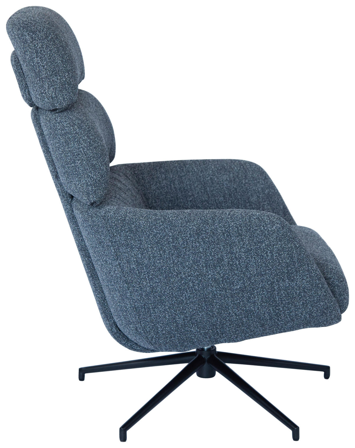 RELAXSESSELSET Webstoff Hocker, Kopfteilverstellung    - Schwarz/Grau, Design, Textil/Metall (73/110/87cm) - Dieter Knoll