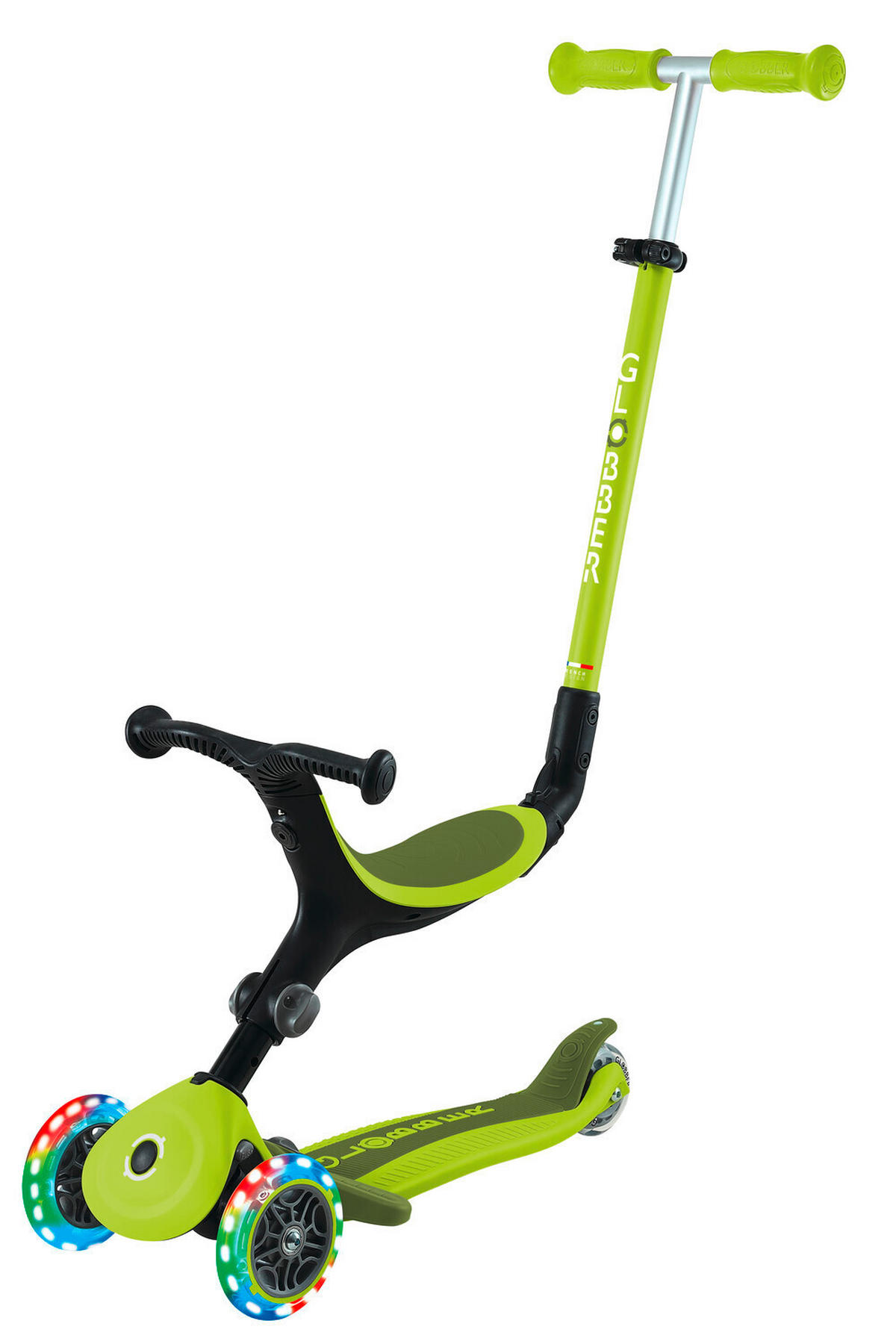 LAUFRAD GO-UP ACTIVE LIGHTS 3IN1  - Limette/Hellgrün, LIFESTYLE, Kunststoff/Metall (67/28/95,5cm) - GLOBBER