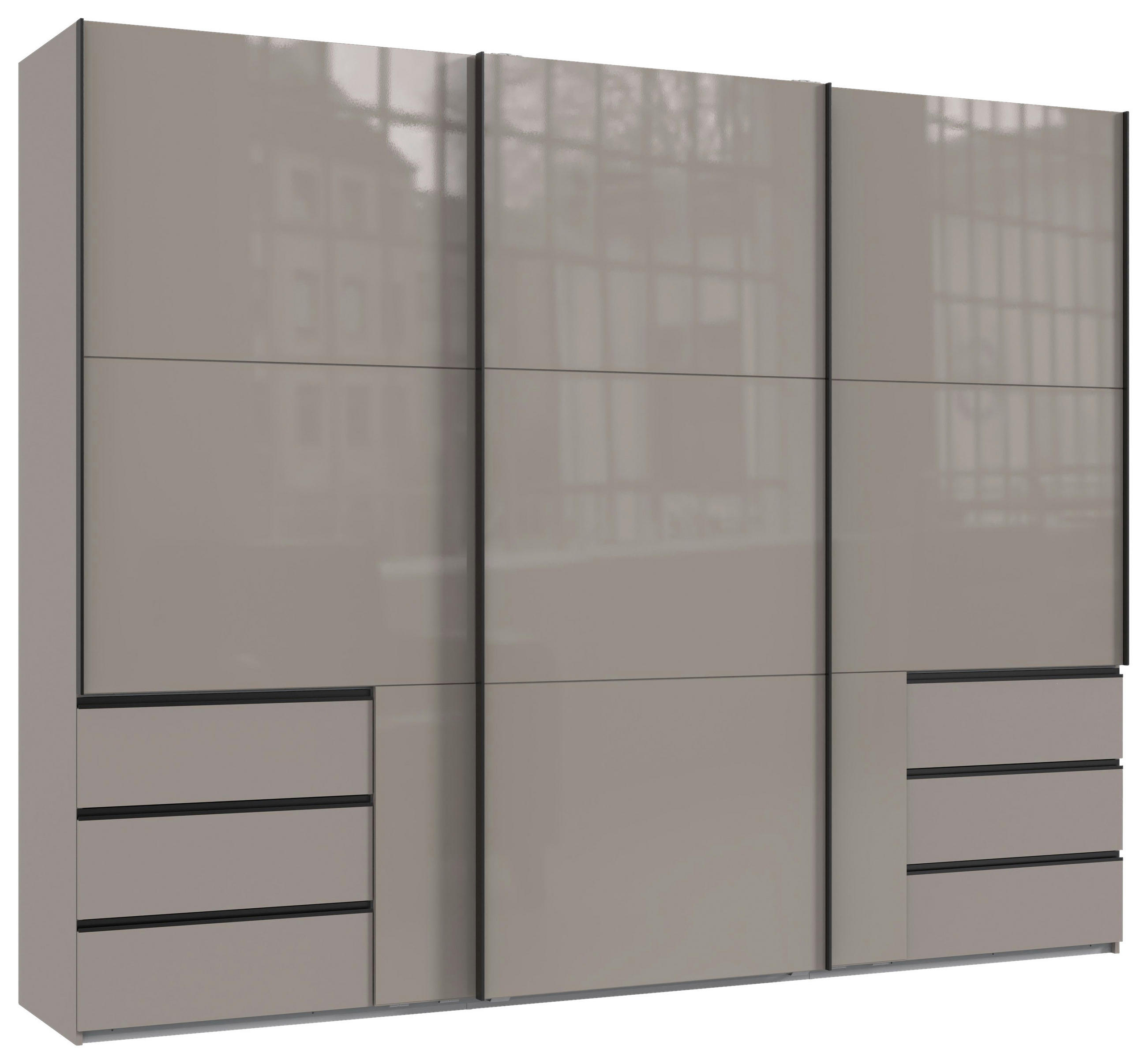SCHWEBETÜRENSCHRANK  in Sahara  - Schwarz/Sahara, KONVENTIONELL, Glas/Holzwerkstoff (300/236/65cm) - Hom`in