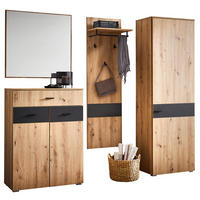 GARDEROBE 4-teilig  in 180/198/38 cm  - Anthrazit/Eiche Artisan, KONVENTIONELL, Holzwerkstoff (180/198/38cm) - Carryhome